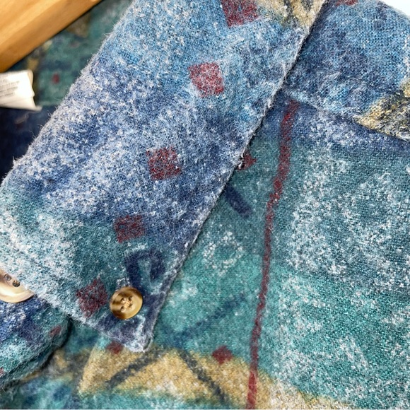 Vintage LL Bean Women's XL Aztec Southwest Print Button Down Shirt Flannel USA - Picture 4 of 11